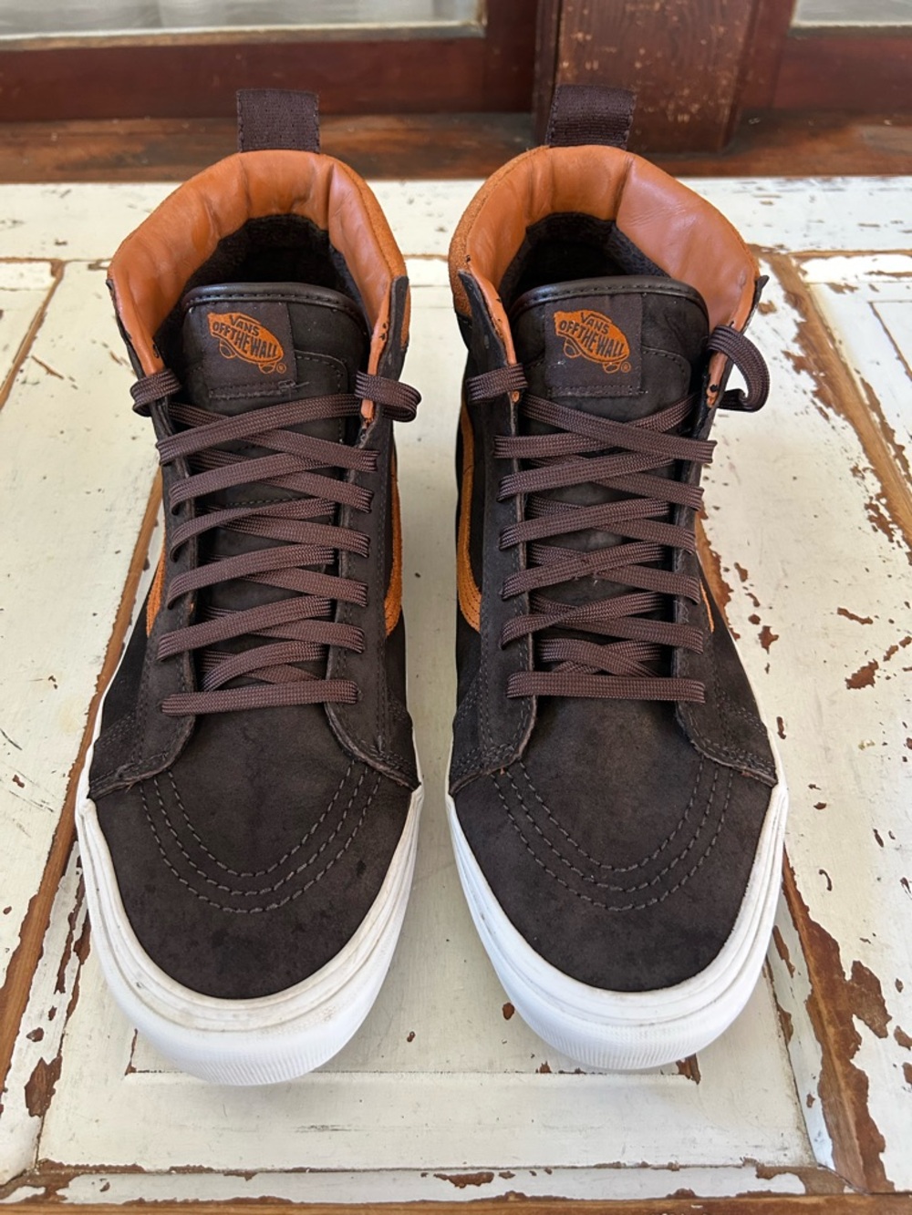 Size 11.5 Vans Sk8 High Dark Brown Scotch Guard